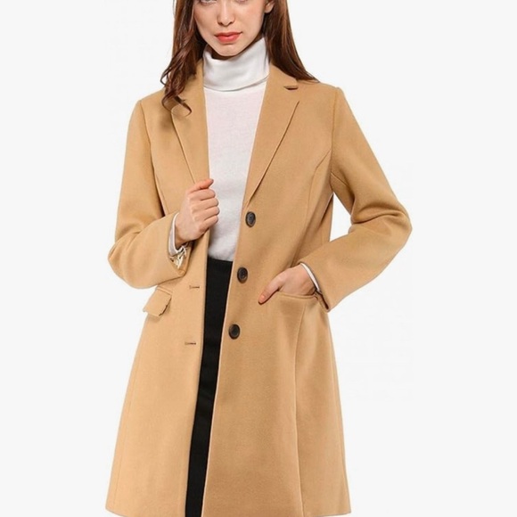 Women’s Notch Lapel Single Breasted Winter Coat - Picture 4 of 6